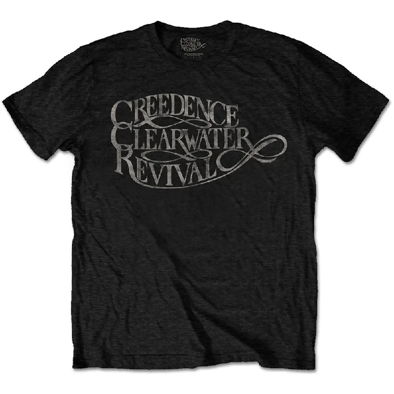Creedence Clearwater Revival | Official Band T-Shirt | Vintage Logo Silk Blend Satin Velvet