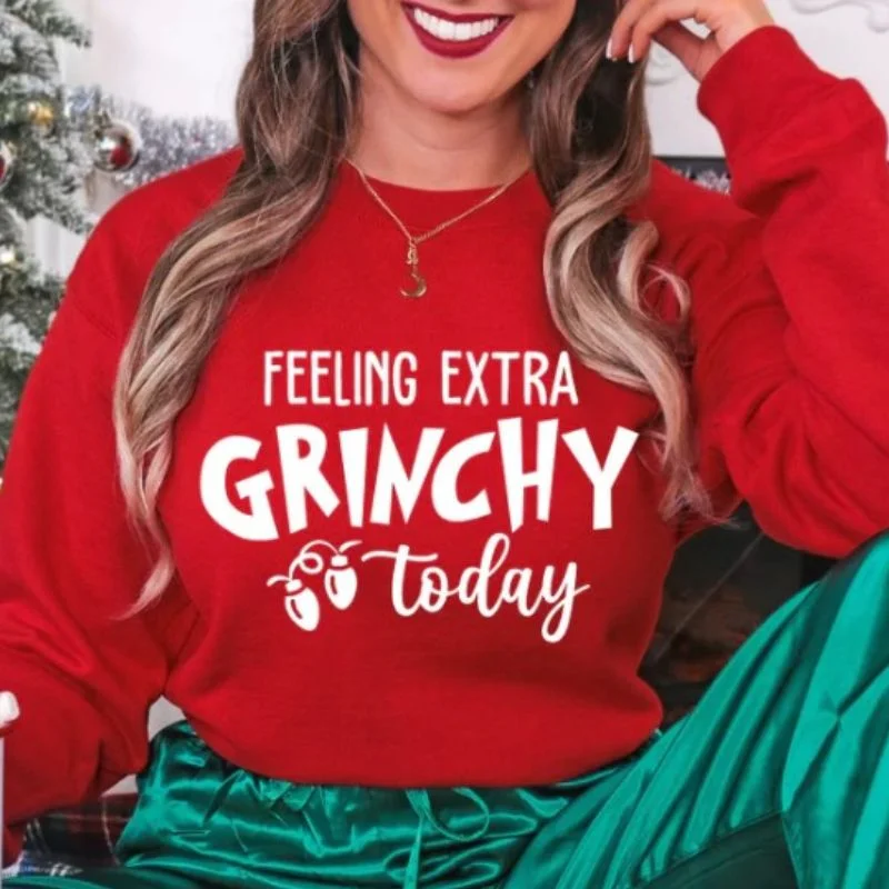 Feeling Extra Grinchy Today T-shirt Chenille Brocade Lace