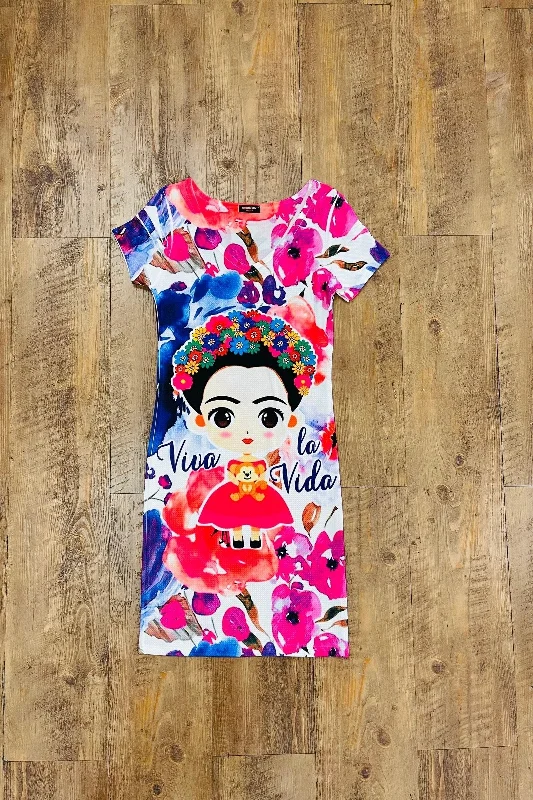 Frida Kahlo Bodycon Mini Dress Viva La Vida Cozy Wraparound Mini Dress