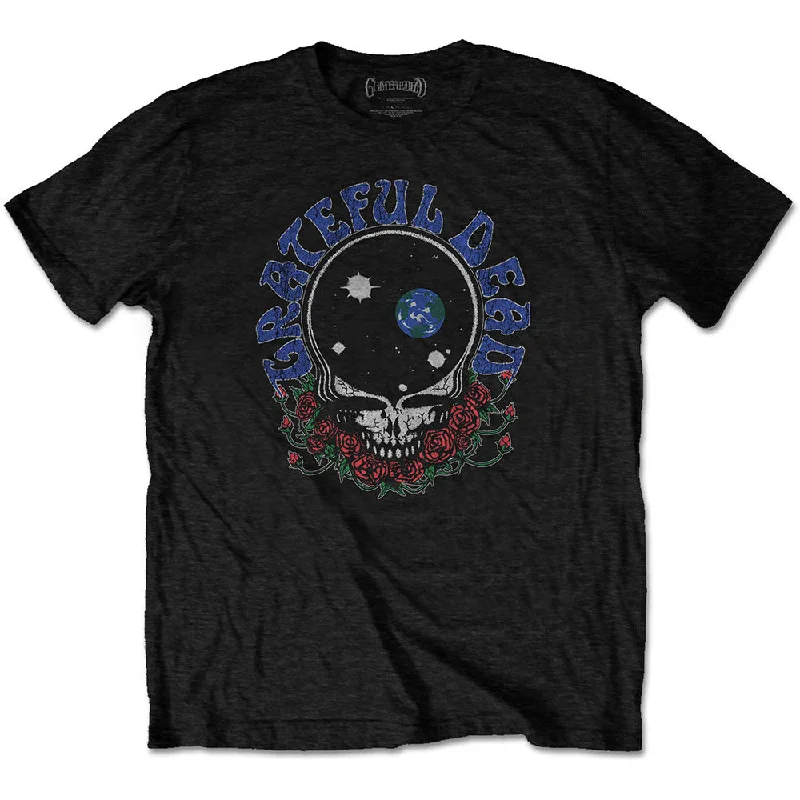 Grateful Dead | Official Band T-Shirt | Space Your Face & Logo Hooded Caped Shawl Collar