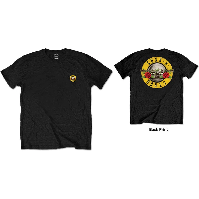 Guns N' Roses | Official Band T-Shirt | Classic Logo (Back Print) Welt Pockets Slit Pockets Flap Pockets