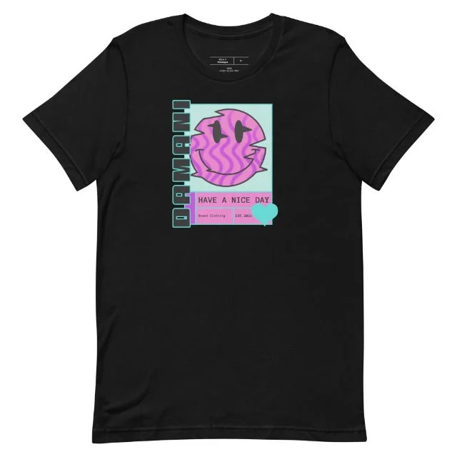 Have A Nice Day Emoji T-Shirt Chenille Brocade Lace