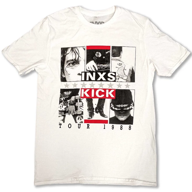 INXS | Official Band T-Shirt | KICK Tour Fitted T-Shirt Seamless Stretchy