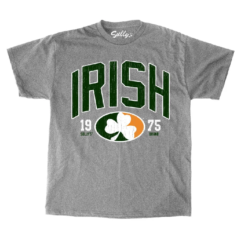 Irish - Oval Shamrock Logo T-Shirt Front Pockets Side Pockets Patch Pockets