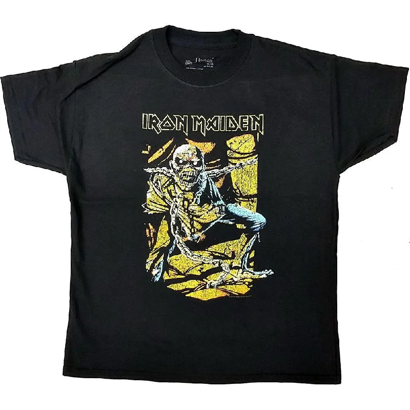 Iron Maiden Kids T-Shirt: Piece of Mind Striped Floral Plaid