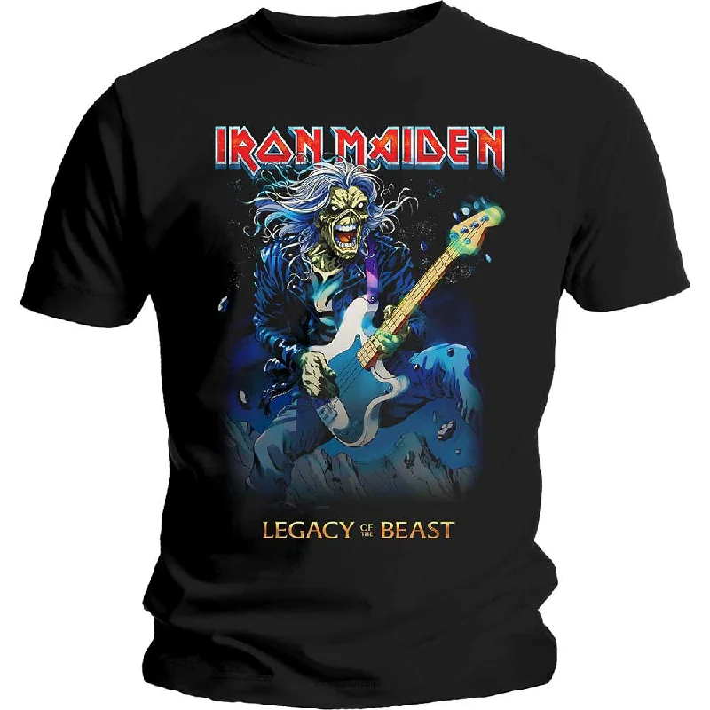 Iron Maiden | Official Band T-Shirt | Eddie on Bass Iron Safe Non-Iron Wrinkle Free