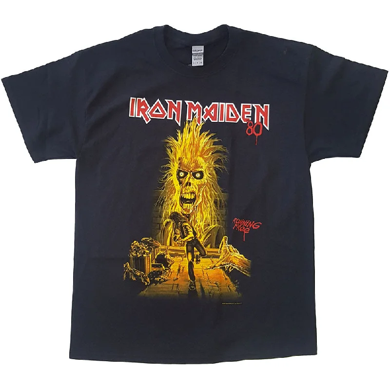 Iron Maiden | Official Band T-Shirt | Running Free Cashmere Blend Cotton Blend Poly Blend