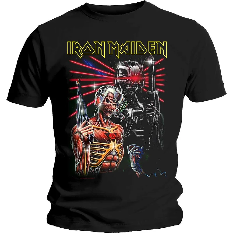 Iron Maiden | Official Band T-Shirt | Terminate Striped Floral Plaid