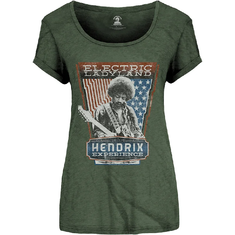 Jimi Hendrix Ladies T-Shirt: Electric Ladyland Fleece Nylon Spandex