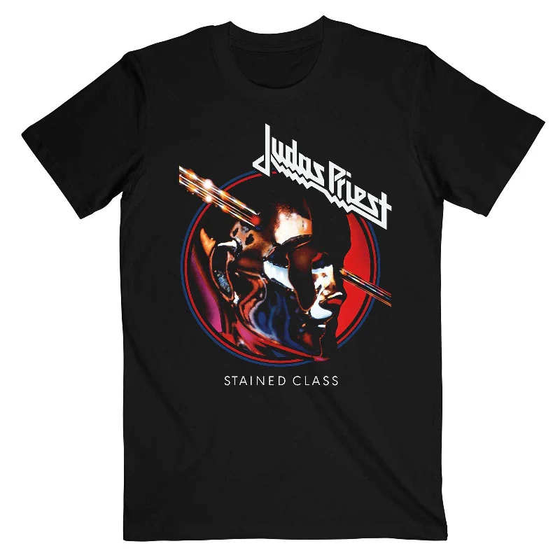 Judas Priest | Official Band T-Shirt | Stained Class Album Circle Solid Color Striped Floral