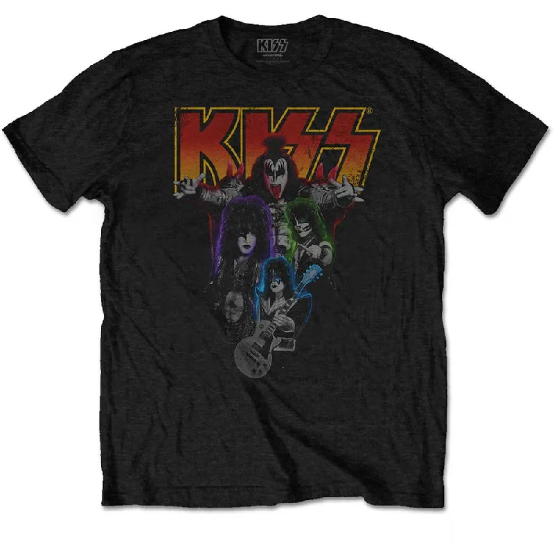 KISS | Official Band T-Shirt | Neon Band Welt Pockets Slit Pockets Flap Pockets