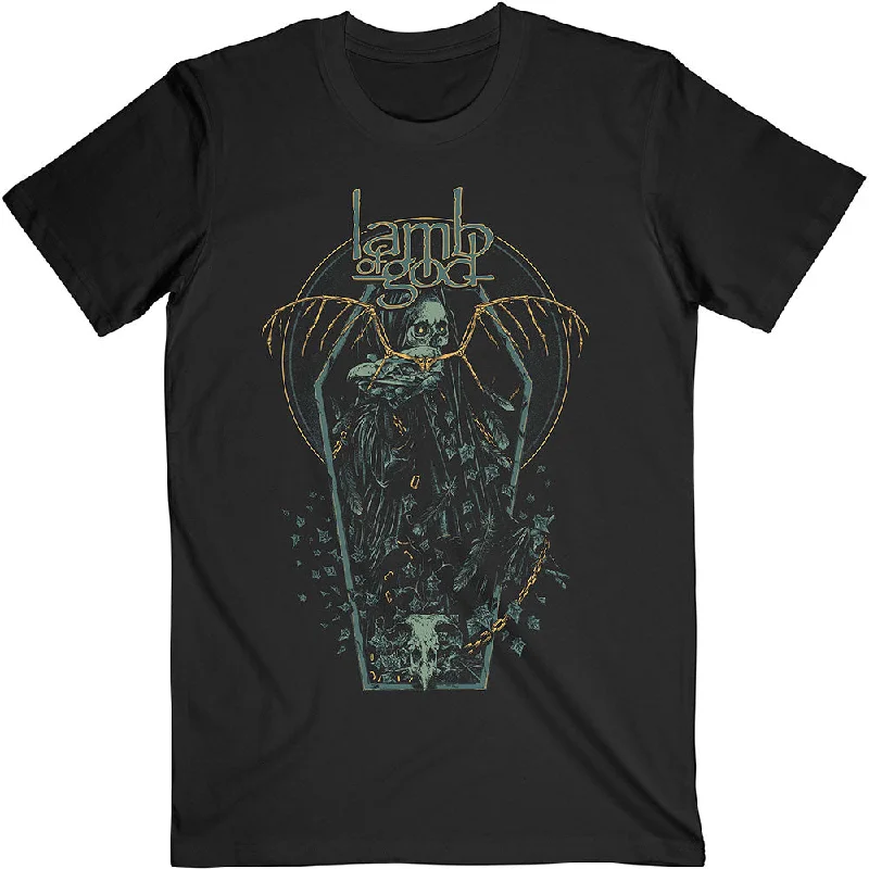 Lamb Of God | Official Band T-Shirt | Coffin Kopia Graphic Embroidered Appliqued