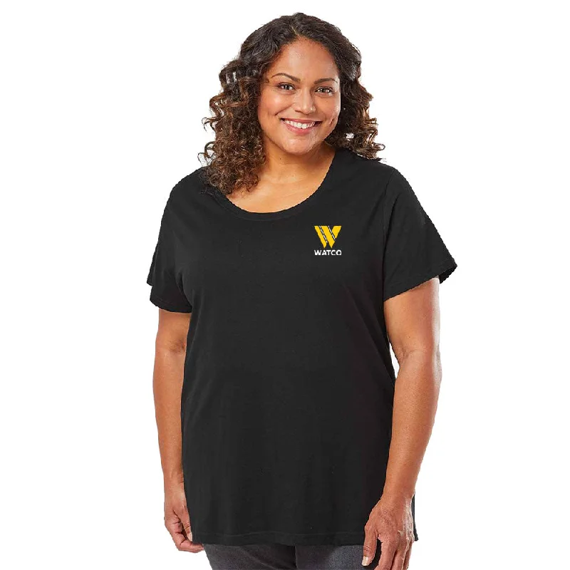 LAT - Curvy Collection Women's Fine Jersey Tee - 3816 Terry Blend Velvet Blend Canvas Blend