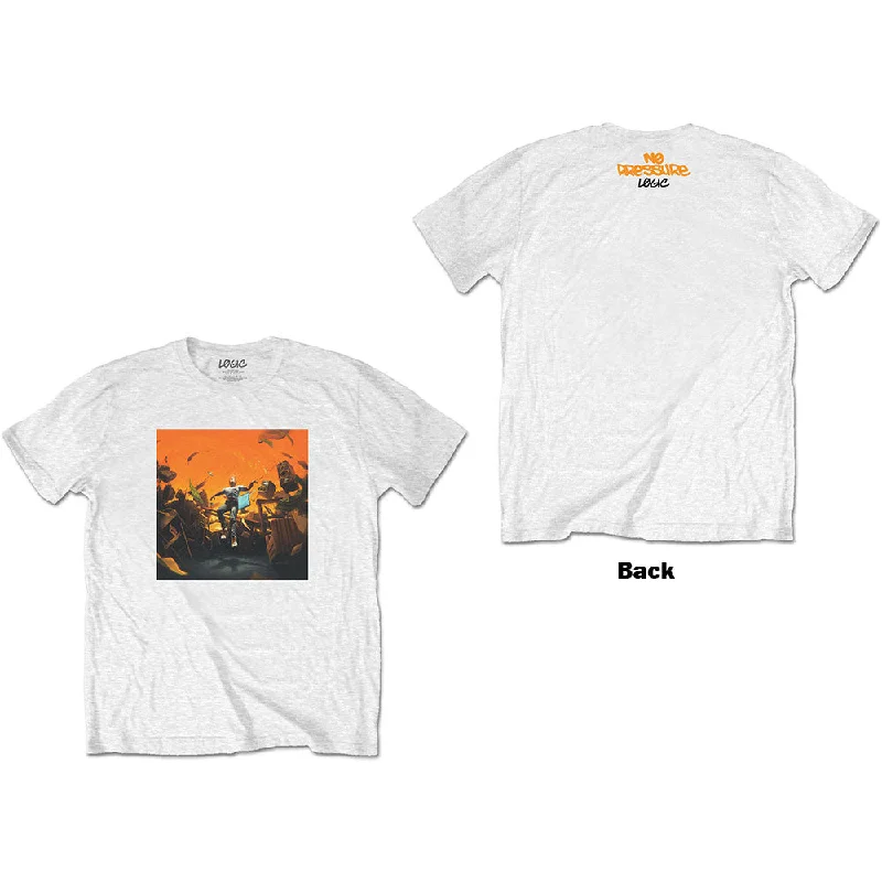 Logic | Official Band T-Shirt | No Pressure (Back Print) Solid Color Striped Floral