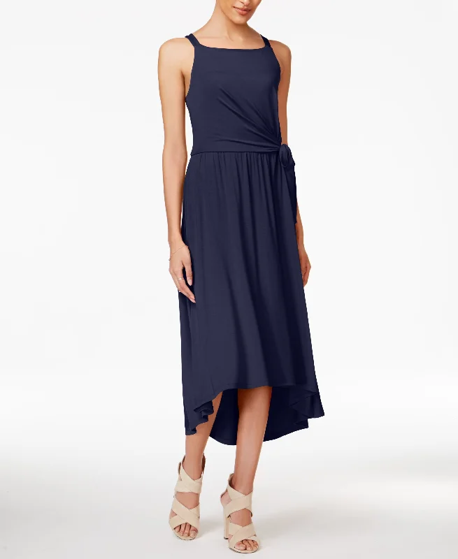 Maison Jules Tie Waist Midi Dress Cozy A-Line Midi Dress