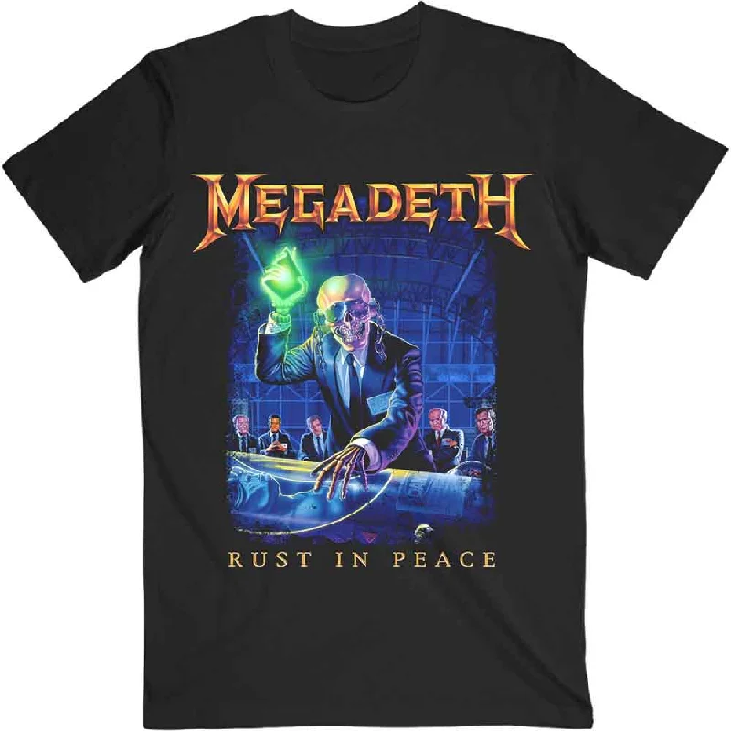 Megadeth | Official Band T-shirt | Rust In Peace Tracklist (Back Print) Houndstooth Herringbone Solid Megadeth | Official Band T-shirt | Rust In Peace Tracklist (Back Print) Houndstooth Herringbone Solid