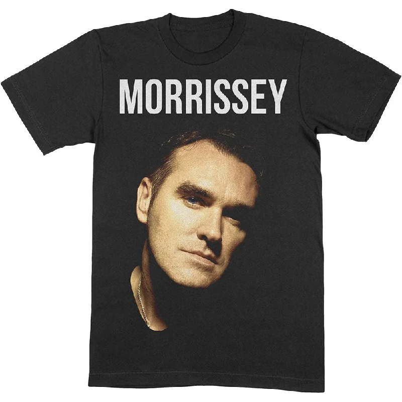 Morrissey | Official Band T-Shirt | Face Photo Mesh Canvas Denim