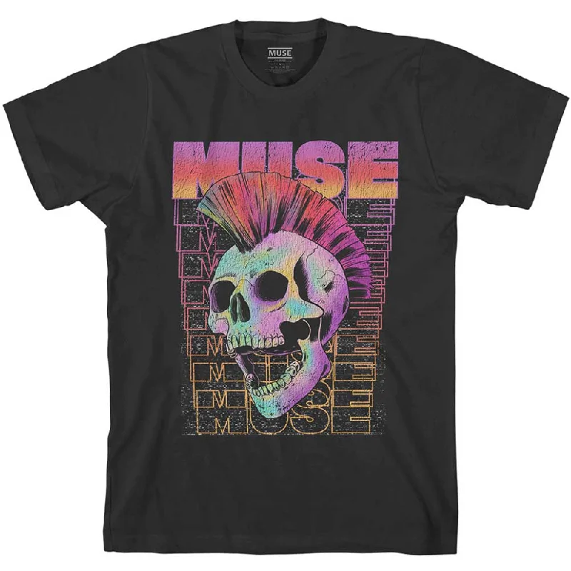 Muse | Official Band T-shirt | Mowhawk Skull Chenille Brocade Lace