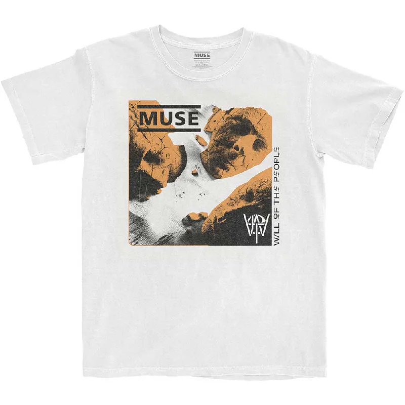 Muse | Official Band T-Shirt | Will of the People (white) Fleece Nylon Spandex