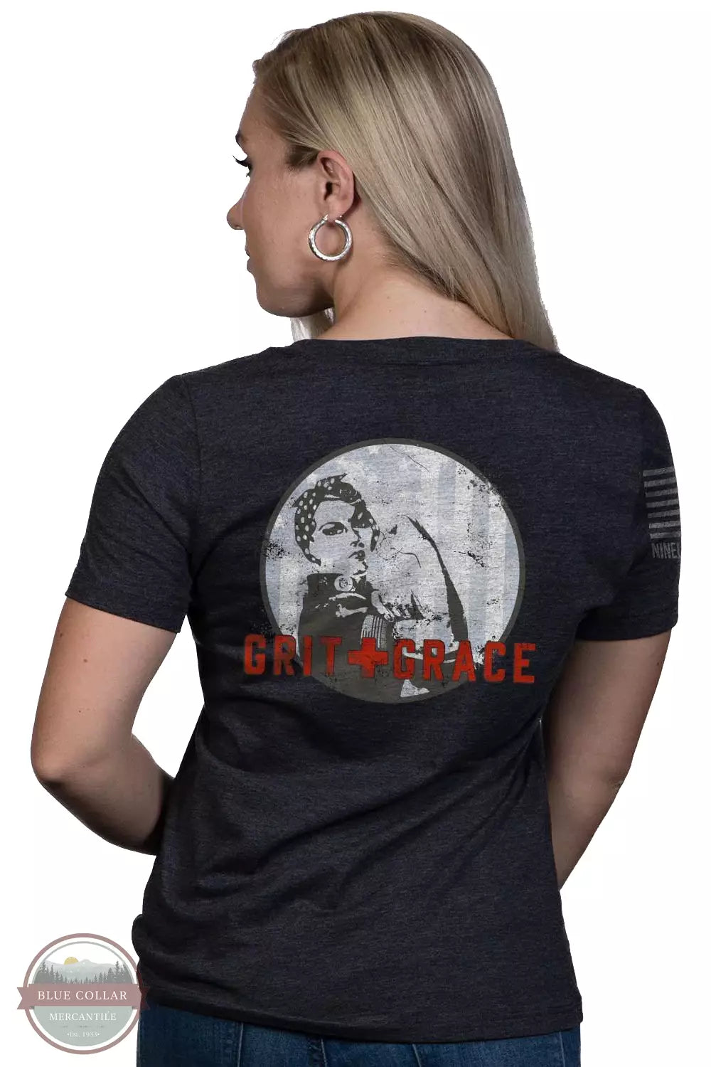 GGRACE-WRVN Grit and Grace Relaxed Fit V-Neck T-Shirt Silk Blend Satin Velvet