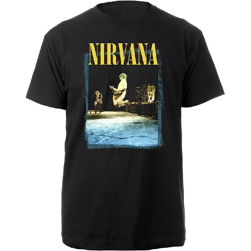 Nirvana | Official Band T-Shirt | Stage Jump Hooded Caped Shawl Collar