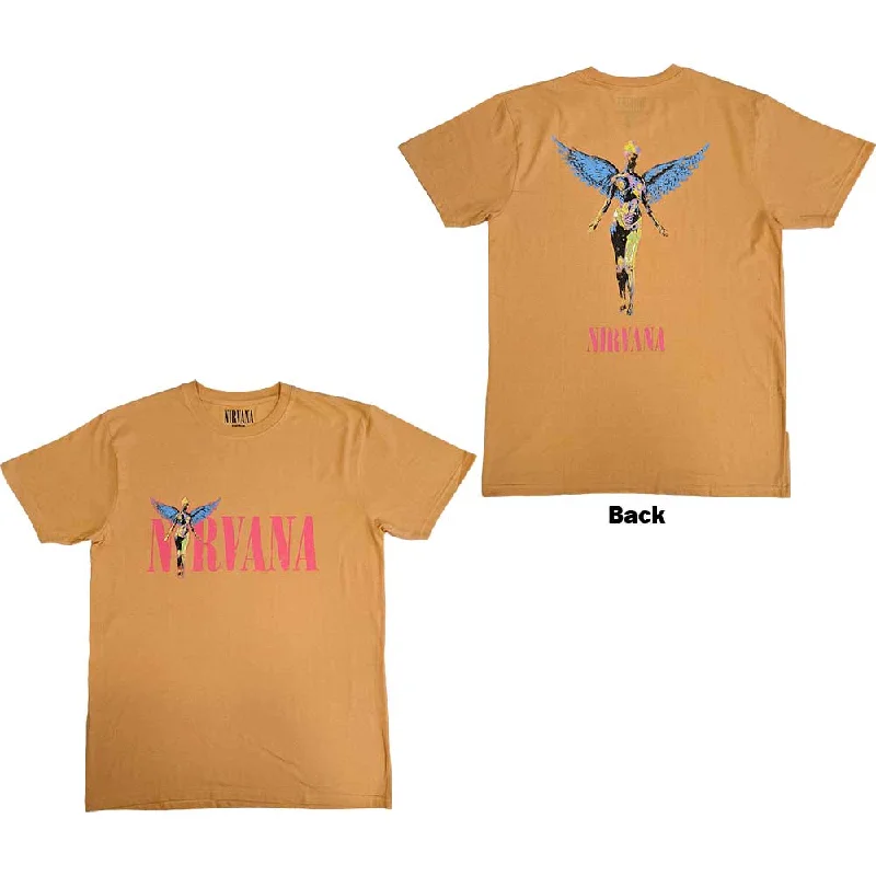 Nirvana | Official Band T-shirt | In Utero Angel (Back Print) Zippered Front Buttoned Front Snap Front