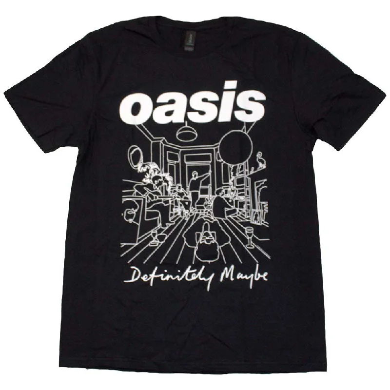 Oasis | Official Band T-Shirt | Definitely Maybe Line Drawing Chenille Blend Fleece Blend Nylon Blend