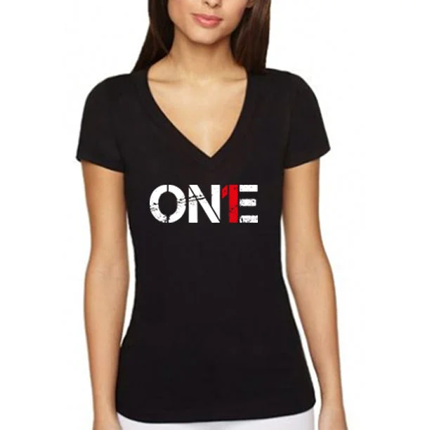 ON1E SPORTY V Women's T-Shirt Basic T-Shirt Crew Neck Short Sleeve