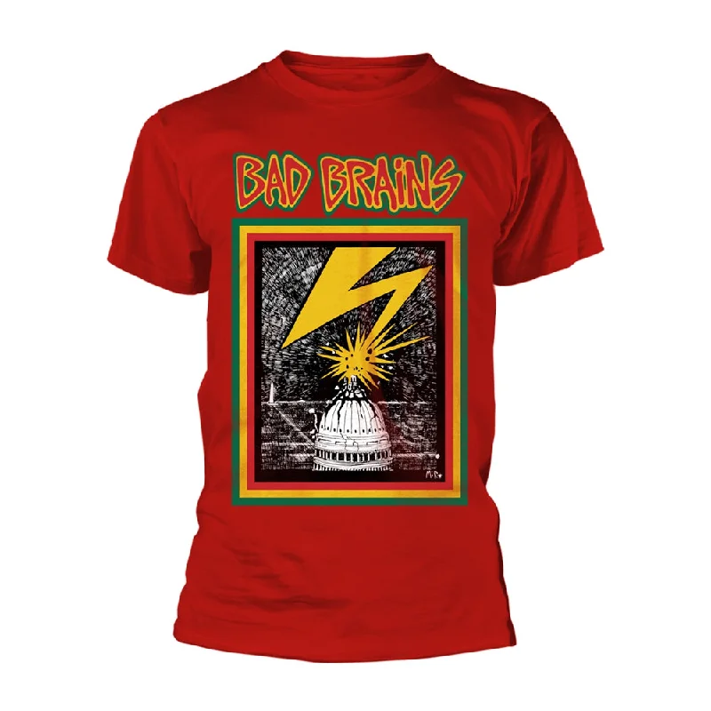 Bad Brains Unisex T-shirt: Bad Brains (Red) Striped Floral Plaid