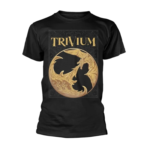 Trivium | Official Band T-Shirt | Gold Dragon Print Jacquard Patchwork