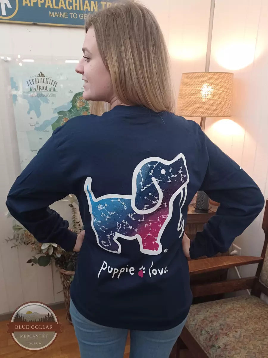 SPL1150 Constellation Pup Zodiac Long Sleeve T-Shirt Modern Contemporary Chic