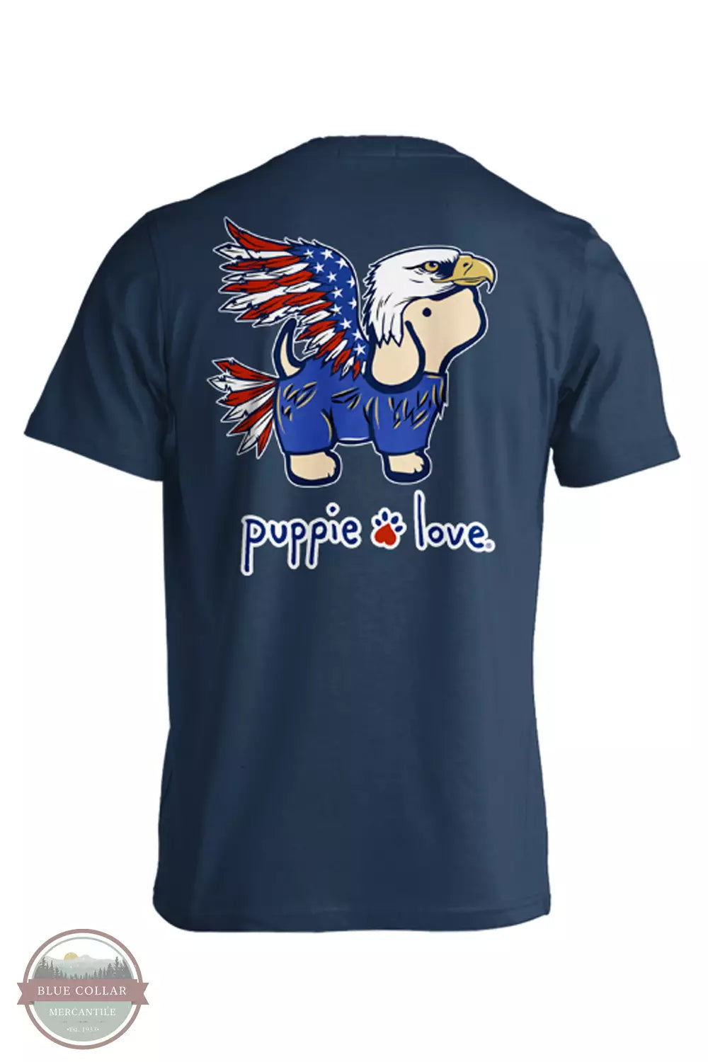 SPL1596 Bald Eagle Pup Short Sleeve T-Shirt Cashmere Blend Cotton Blend Poly Blend