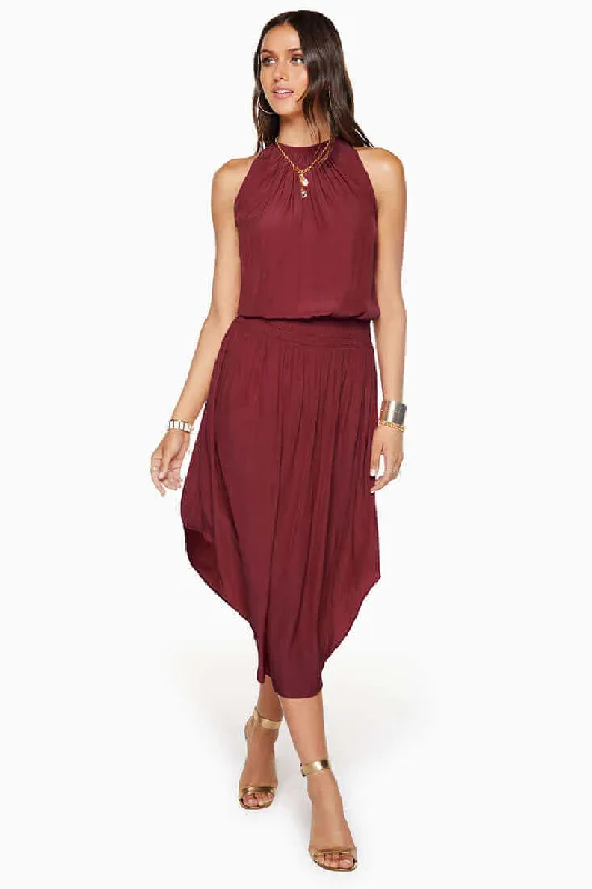 Audrey Smocked Midi Dress Comfortable Draped Midi Dress