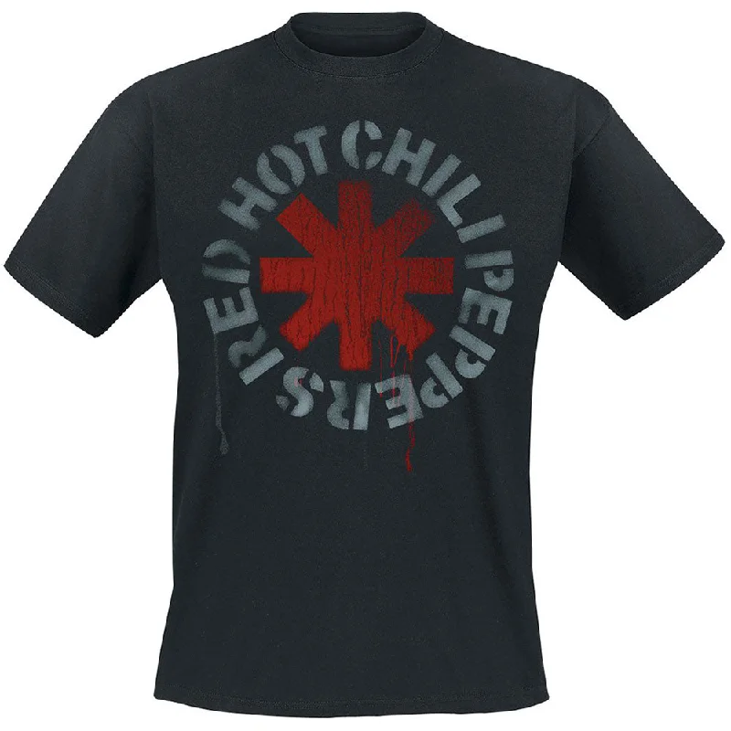 Red Hot Chili Peppers | Official Band T-shirt | Stencil Striped Floral Plaid