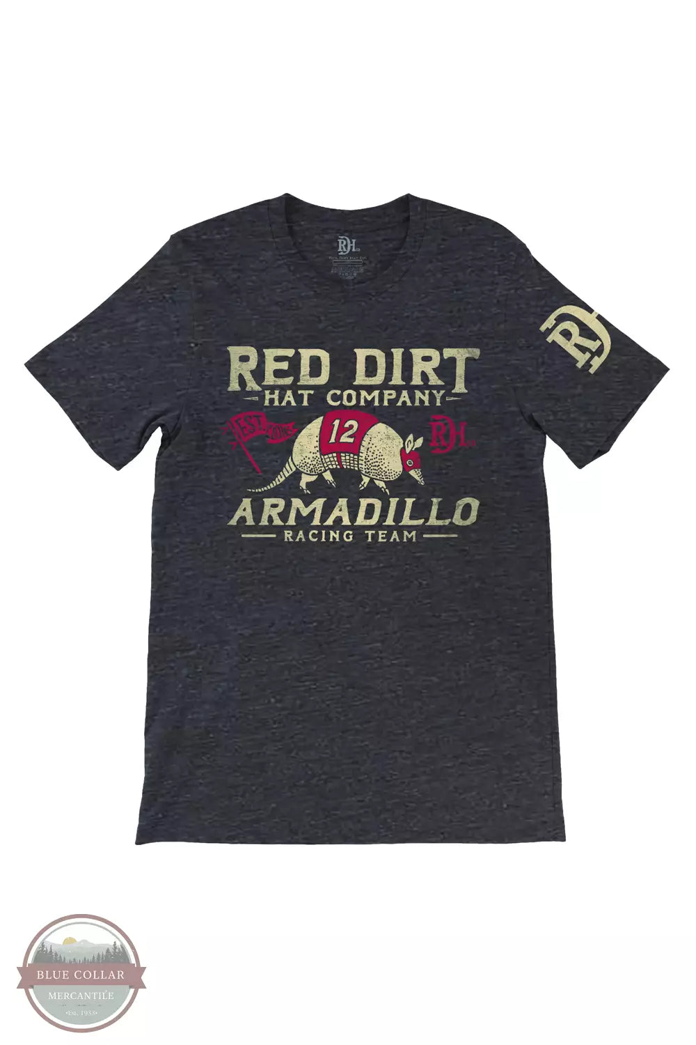 RDHC-T-108 Black Dillo Racing Flag T-Shirt Boxy Fit Fitted Loose