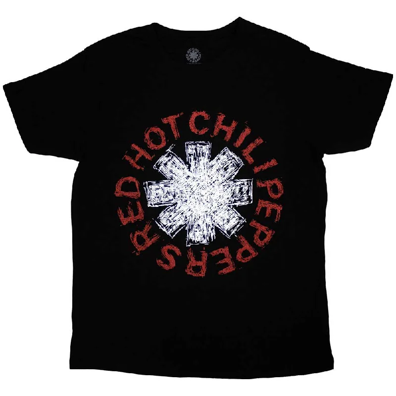 Red Hot Chili Peppers| Official Band  T-Shirt | Scribble Asterisk Embroidered Appliqued Beaded