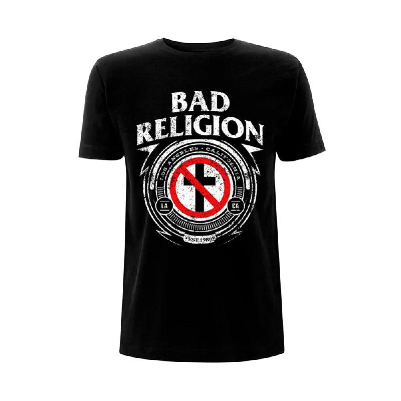 Bad Religion Unisex T-shirt: Badge Mesh Blend Leather Blend Suede Blend