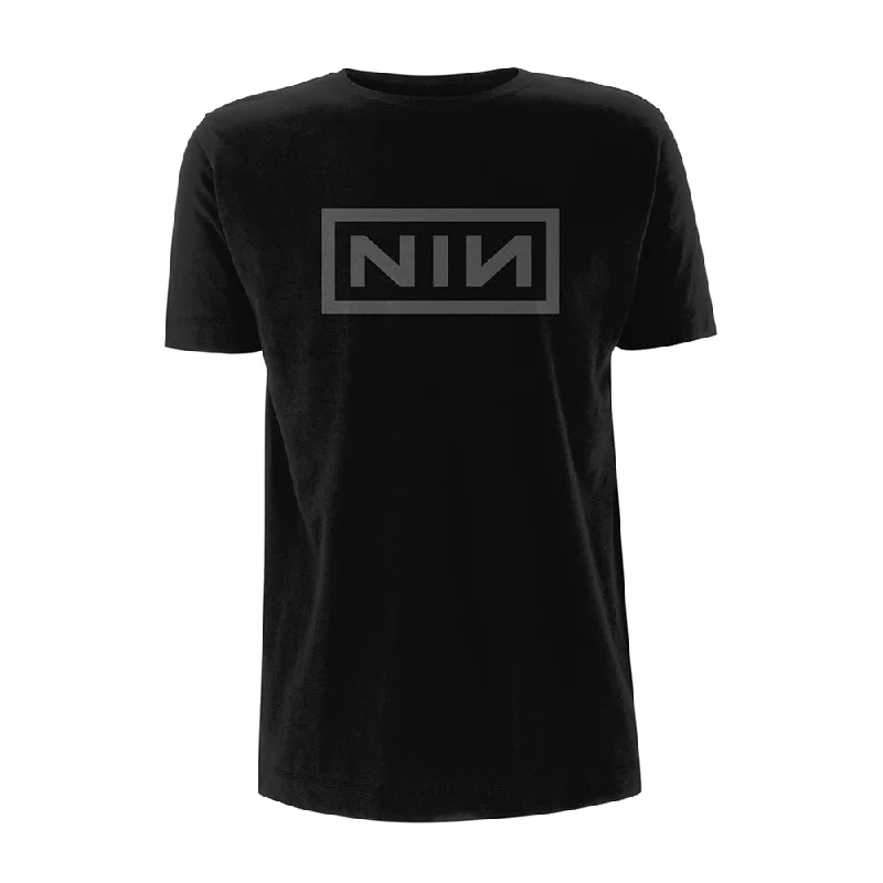 Nine Inch Nails Unisex T-shirt: Classic Grey Logo Graphic Embroidered Appliqued