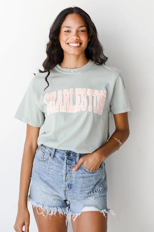 Sage Charleston Tee Zippered Buttoned Snapped