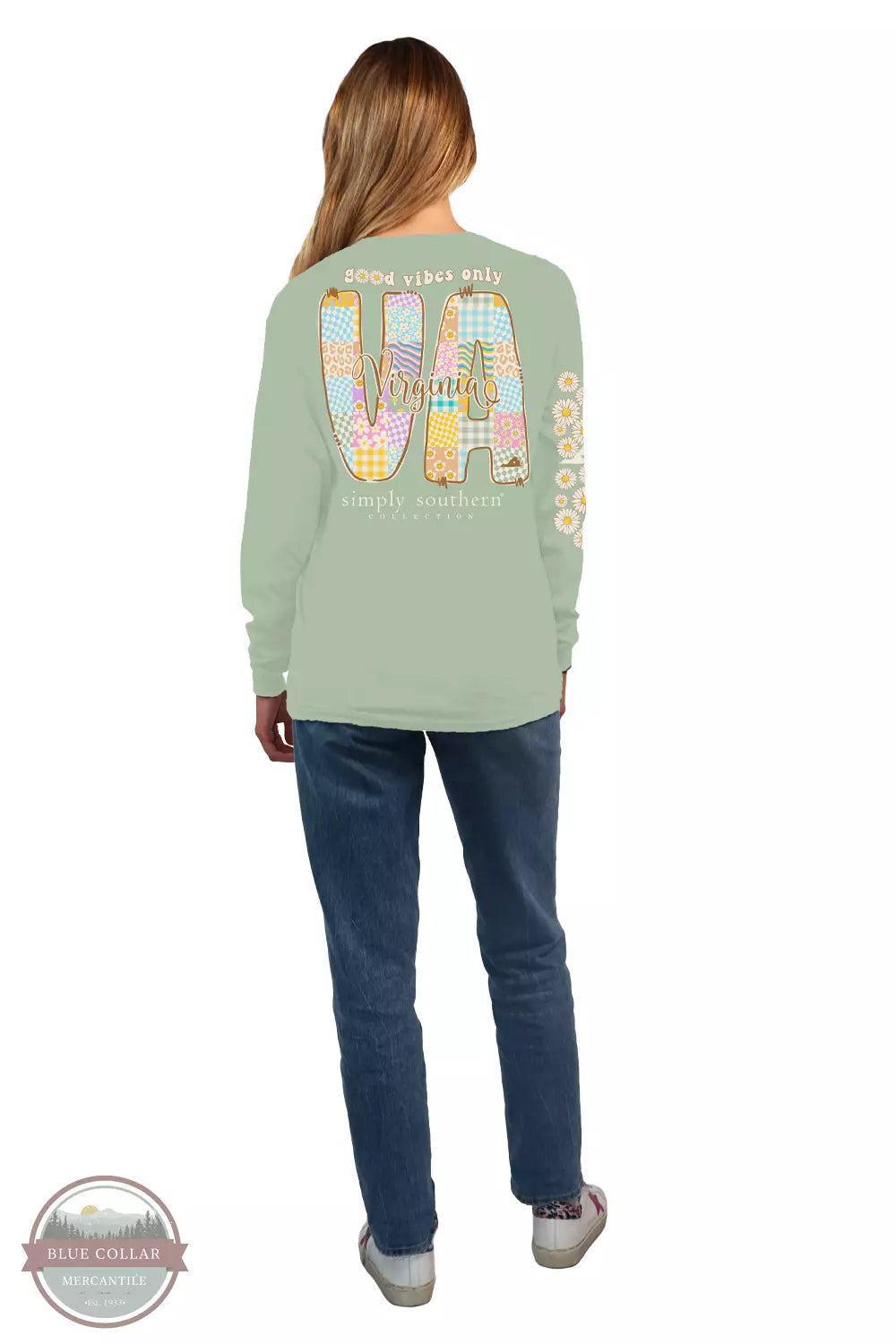 LS-STATE-VA-SAGE Virginia Long Sleeve T-Shirt Elasticated Padded Insulated