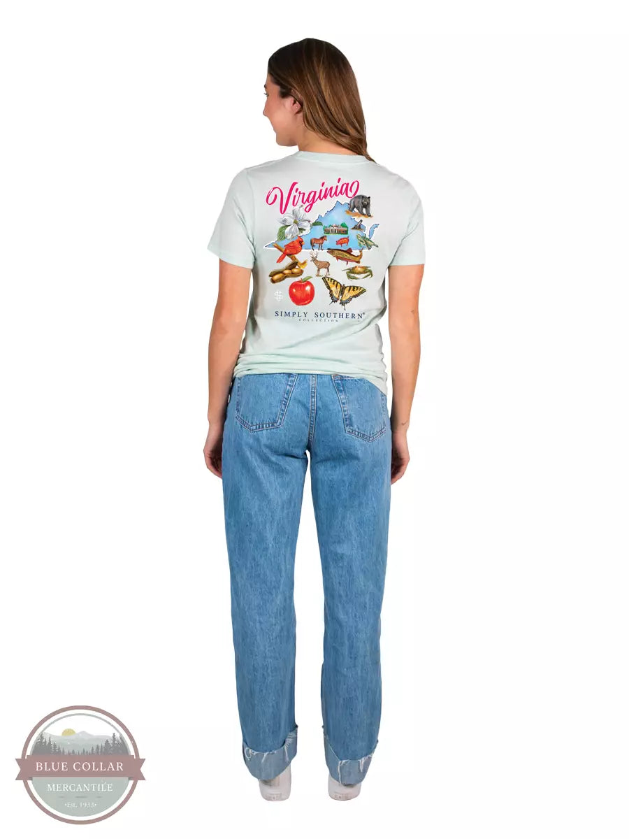 SS-STATES-VA-BREEZE Virginia Short Sleeve T-Shirt Solid Print Embellished