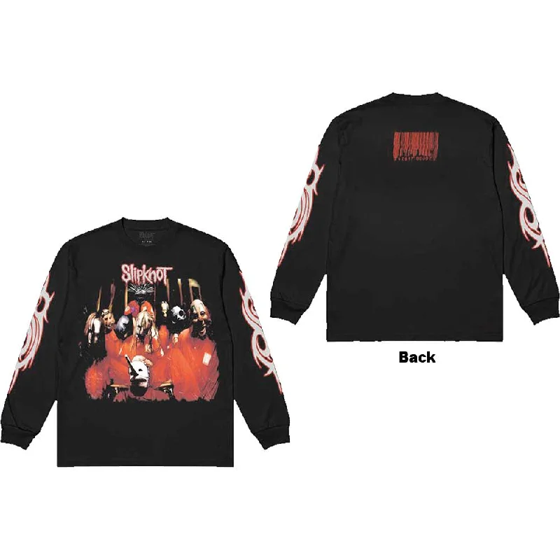 Slipknot Unisex Long Sleeve T-Shirt: Spit it Out (Back & Sleeve Print) Striped Floral Plaid Slipknot Unisex Long Sleeve T-Shirt: Spit it Out (Back & Sleeve Print) Striped Floral Plaid