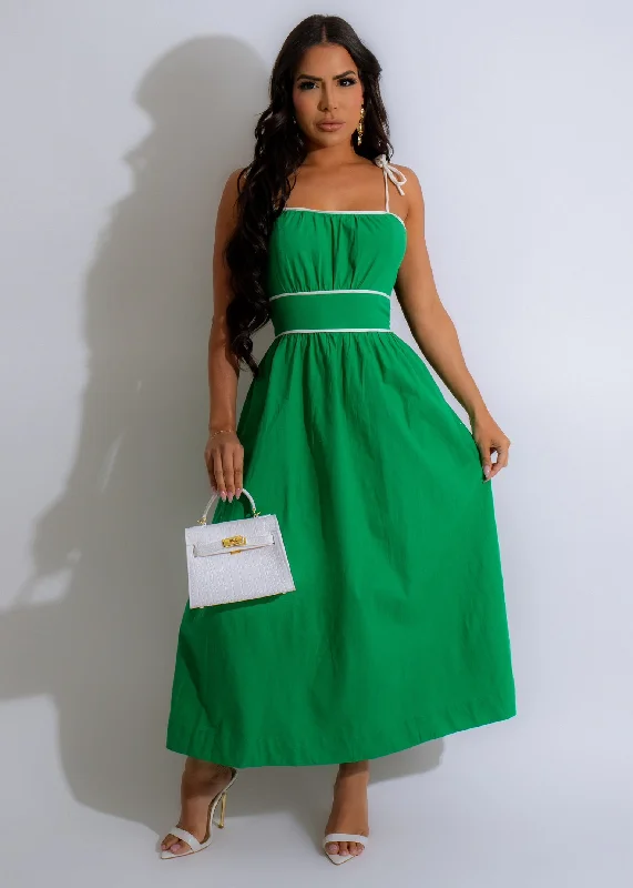 Summer Cutie Midi Dress Green Chic Bohemian Midi Dress