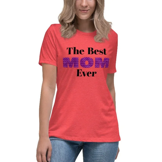 The Best Mom Ever T-Shirt Asymmetrical Pockets Print