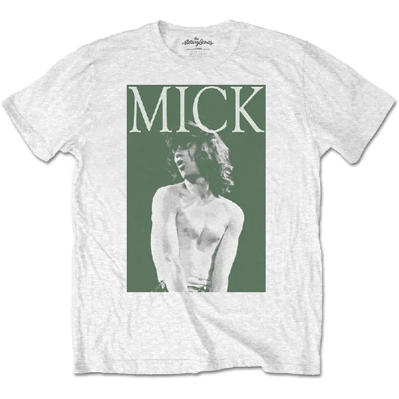 The Rolling Stones | Official Band T-Shirt | Mick Photo Version 2 Satin Fabric Silk Fabric Chiffon Fabric