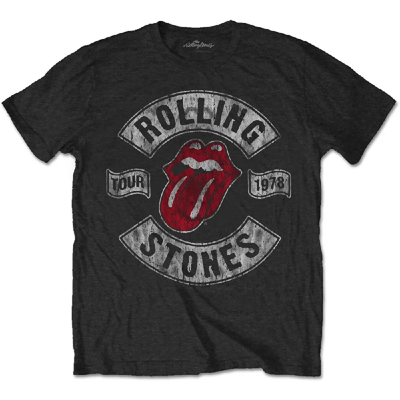 The Rolling Stones | Official Band T-shirt | US Tour 1978 (Back Print) Solid Print Embellished The Rolling Stones | Official Band T-shirt | US Tour 1978 (Back Print) Solid Print Embellished