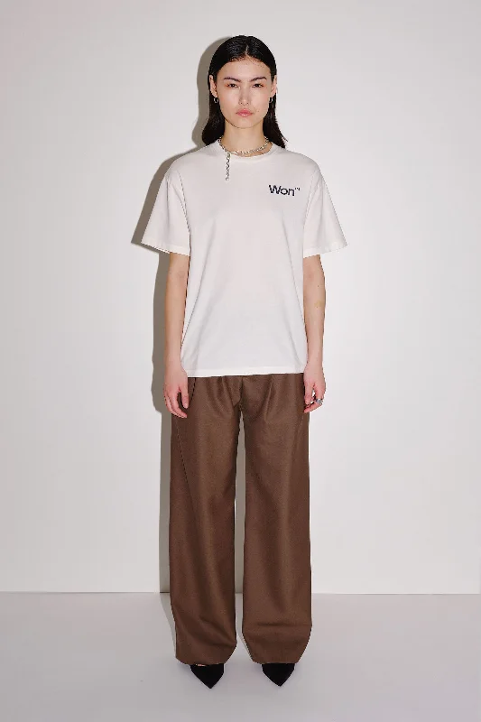 The Staff Tee W - White Embroidered Appliqued Beaded