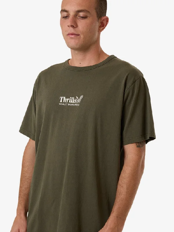 Thrills - Thrills Workwear Embro Merch Tee in Grape Leaf Terry Blend Velvet Blend Canvas Blend