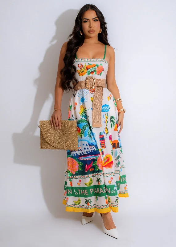 Tropical Paradise Midi Dress Green Cozy Knit Midi Dress