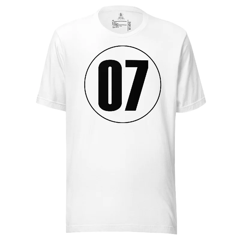 Unisex t-shirt: Black on White 07 Cotton Fabric Linen Fabric Terry Fabric